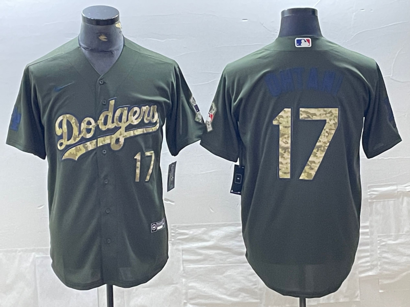 Men's Los Angeles Dodgers Shohei Ohtani #17 Army Green Jersey
